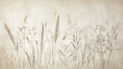 Nature-inspired backdrop with delicate wildflowers on parchment