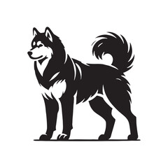 Striking Siberian Husky silhouette for creative design projects - Siberian Husky illustration - minimal Siberian Husky vector - dog silhouette
