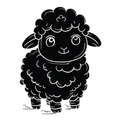 Hand drawing style of sheep vector. It is suitable for farm animal icon, sign or symbol.