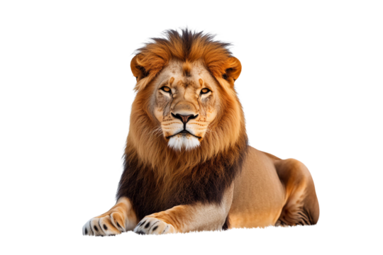 A lying adult male lion