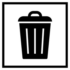 Trash bin sign. Rubbish can icon. Throw the rubbish in the bin sign.