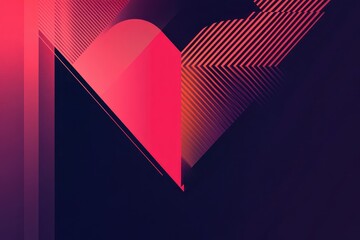 Abstract Geometric Design with Red Pink and Purple Shapes