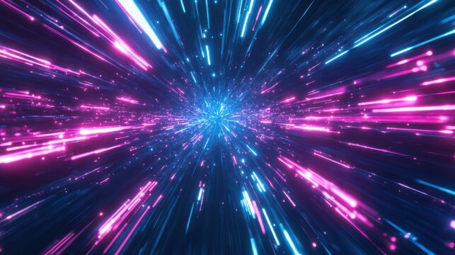 neon lightspeed tunnel abstract background