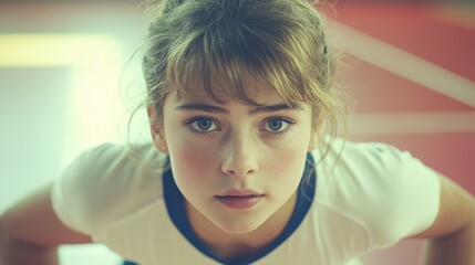 Intense Gaze: Portrait of a Young Athlete Focused and Determined