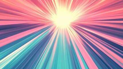 Fototapeta premium Sharp motion bursts and parallel streaks fading into rich comic hues