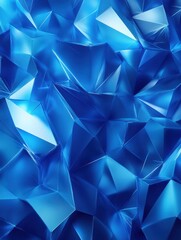 Fototapeta premium Creative glowing blue polygonal wallpaper. Science and technology concept. 3D Rendering.