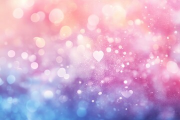 Obraz premium Abstract Pink Purple and Blue Heart Bokeh Lights Glitter Sparkle Background