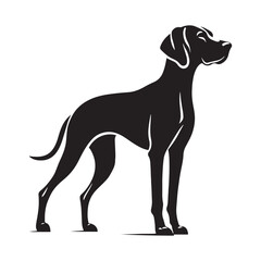 Artistic Vizsla silhouette showcasing power and elegance - Vizsla illustration - minimal Vizsla vector - dog silhouette
