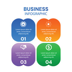 Business infographic 4 options or steps success chart list template with icons designed