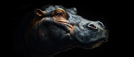 Ultra-Detailed, Hyper-Realistic Hippo Icon