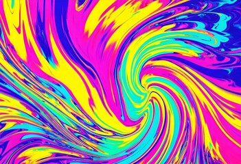 Obraz premium dynamic swirl pattern with vivid and contrasting psychedelic colors