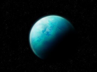 A planet with a thick atmosphere. Exoplanet suitable for life. Extrasolar world with liquid water on its surface.