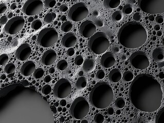 Porous Surface, Holes, Texture, Abstract, Black, Gray, Material, Design, Pattern, Close-up