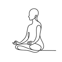 Obraz premium Minimalist Yoga Pose Illustration in One Line Art Style