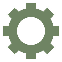 Green gear representing mechanics, engineering, technology, industrial processes, productivity, and teamwork. Ideal for automation, innovation, system development optimization machine learning