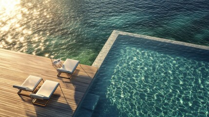 Fototapeta premium luxury poolside relaxation