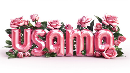 Elegant Pink Typography with Roses: A Romantic Fusion of Floral Beauty and Modern Letter Design, Celebrating Love, Femininity, and Artistic Expression in a Soft, Dreamy Aesthetic Composition