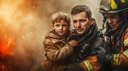 Fototapeta premium Bravery in the Line of Fire: The Vital Role of Firefighters in Saving Lives and Property