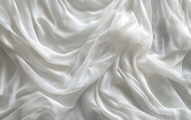 Obraz premium White fabric drapes, soft folds, textured background, textile design