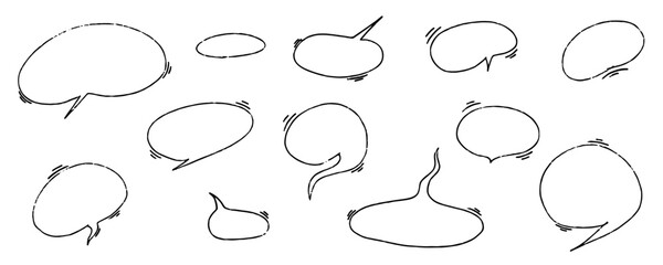 Speech bubble scribble with texture crayon and chalk. Squiggle, scratch doodle kid speech bubble. Crayon scratch texture shape children kid naive. Vector illustration