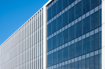 Modern metal - glass construction of offise building in Vilnius, Lithuania.	