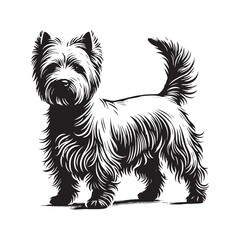 Stunning White Terrier silhouette crafted for sleek digital artwork - White Terrier illustration - minimal White Terrier vector - dog silhouette
