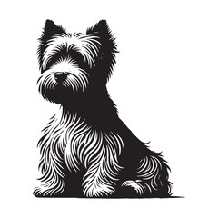 Unique White Terrier silhouette with bold and graceful elements - White Terrier illustration - minimal White Terrier vector - dog silhouette
