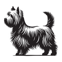 White Terrier silhouette created for striking digital graphics - White Terrier illustration - minimal White Terrier vector - dog silhouette
