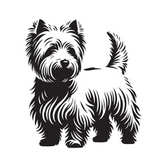 Iconic White Terrier silhouette capturing charm and agility - White Terrier illustration - minimal White Terrier vector - dog silhouette
