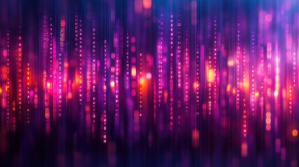 Fototapeta premium An abstract representation of vibrant colors and light patterns. Ideal for backgrounds in digital designs, showcasing a blend of purple, pink, and blue hues that attract attention.