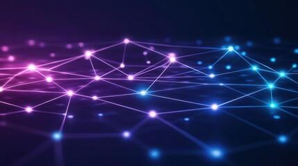 Obraz premium Abstract Glowing Network Connection Background with Pink and Blue Light