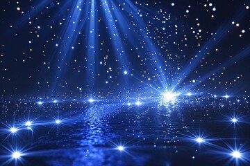 Fototapeta premium Radiant Indigo Abstract Environment with Sparkling Shafts of Light