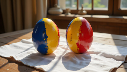 Moldovan flag Easter eggs for cultural celebrations, traditional crafts, and decor