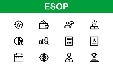 Professional ESOP Icons - Scalable and Versatile Graphics for Equity Plans and Corporate Presentations