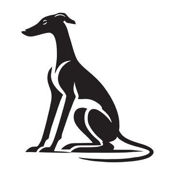 recommend clip art: Iconic Whippet silhouette showcasing speed and grace - Whippet illustration - minimal Whippet vector - dog silhouette
                    