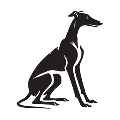 Elegant Whippet silhouette for stylish and modern designs - Whippet illustration - minimal Whippet vector - dog silhouette
