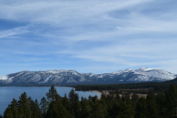 Beautiful view of Lake Tahoe, California in winter