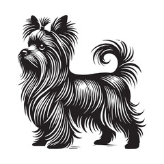 Well-defined Yorkshire Terrier silhouette made for creative visuals - Yorkshire Terrier illustration - minimal Yorkshire Terrier vector - dog silhouette
