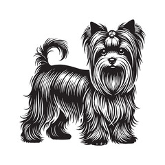 Stylish Yorkshire Terrier silhouette created for branding and decor - Yorkshire Terrier illustration - minimal Yorkshire Terrier vector - dog silhouette
