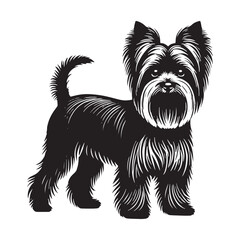 Unique Yorkshire Terrier silhouette designed for pet enthusiasts - Yorkshire Terrier illustration - minimal Yorkshire Terrier vector - dog silhouette
