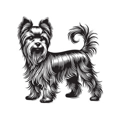 Sleek Yorkshire Terrier silhouette designed for modern artwork - Yorkshire Terrier illustration - minimal Yorkshire Terrier vector - dog silhouette
