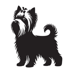 Modern Yorkshire Terrier silhouette featuring its signature fluffy coat - Yorkshire Terrier illustration - minimal Yorkshire Terrier vector - dog silhouette
