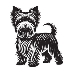 Yorkshire Terrier silhouette crafted for premium artwork and decor - Yorkshire Terrier illustration - minimal Yorkshire Terrier vector - dog silhouette
