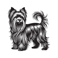Yorkshire Terrier silhouette suitable for pet-related branding and graphics - Yorkshire Terrier illustration - minimal Yorkshire Terrier vector - dog silhouette
