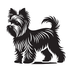 Cute Yorkshire Terrier silhouette for creative and pet-themed designs - Yorkshire Terrier illustration - minimal Yorkshire Terrier vector - dog silhouette
