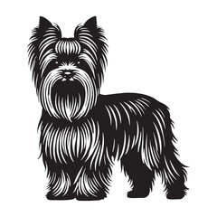 Yorkshire Terrier silhouette capturing charm and energy - Yorkshire Terrier illustration - minimal Yorkshire Terrier vector - dog silhouette
