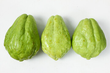 Three Fresh Chayotes Ready to Cook