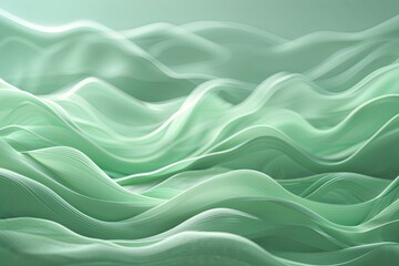 Obraz premium Serene Mint Green Background with Gentle Light Waves and Soft Effects