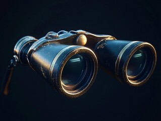 Ultra-Realistic Binoculars Icon in Hyper-Detailed 5D