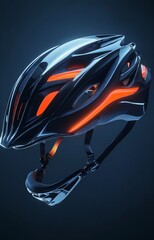Highly Detailed Bike Helmet Icon with Photorealistic Effect